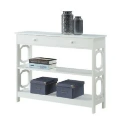Omega 1 Drawer Console Table White - Breighton Home -Console Tables Sales unnamed file 2604