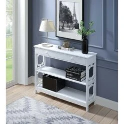 Omega 1 Drawer Console Table White - Breighton Home -Console Tables Sales unnamed file 2607