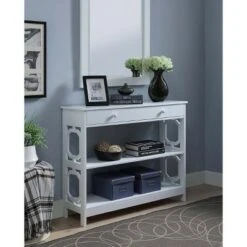 Omega 1 Drawer Console Table White - Breighton Home -Console Tables Sales unnamed file 2608