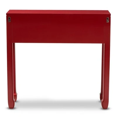 Pomme Accent 6 Drawer Console Table Red - Baxton Studio 9 Pomme Accent 6 Drawer Console Table Red - Baxton Studio - Image 7