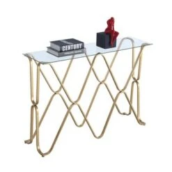 Neptune Console Table Glass Top/Gold - Breighton Home -Console Tables Sales unnamed file 2664
