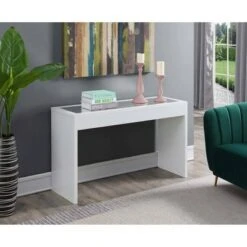 Breighton Home Northfield Mirrored Console Table - Johar Furniture White