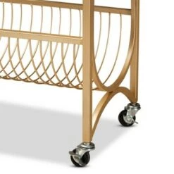 Jacek Metal Wine Cart with Marble Tabletop Gold - Baxton Studio -Console Tables Sales unnamed file 2718