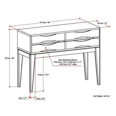 40" Pearson Solid Hardwood Hallway Console Table Walnut Brown - WyndenHall 8 40" Pearson Solid Hardwood Hallway Console Table Walnut Brown - WyndenHall - Image 6