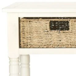 Winifred Wicker Console Table With Storage - White - Safavieh -Console Tables Sales unnamed file 2758