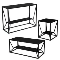Finsfil Long Glass-Top Console Table Black - Aiden Lane -Console Tables Sales unnamed file 2766