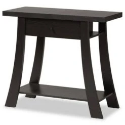 Herman Wood 1 Drawer Console Table - Baxton Studio Dark Brown -Console Tables Sales unnamed file 2790
