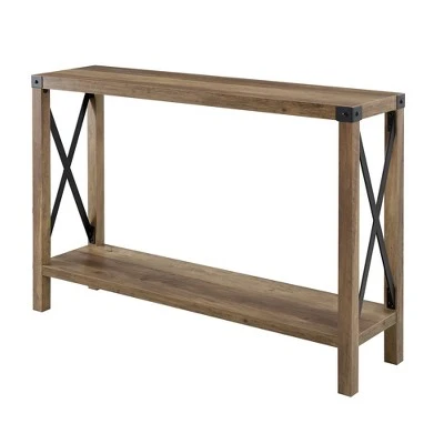 Sophie Rustic Farmhouse X Frame Entry Table - Saracina Home Gray Wash 8 Sophie Rustic Farmhouse X Frame Entry Table - Saracina Home Gray Wash - Image 6