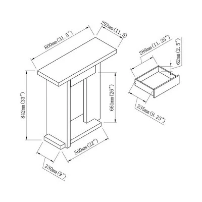 Nebra 3 Shelf Console Table Dark Taupe - HOMES: Inside + Out 11 Nebra 3 Shelf Console Table Dark Taupe - HOMES: Inside + Out - Image 9
