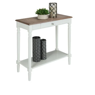 French Country Hall Table with Drawer/Shelf Driftwood/White - Breighton Home 3 French Country Hall Table with Drawer/Shelf Driftwood/White - Breighton Home