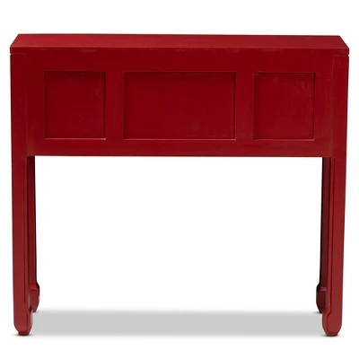 Melodie 6 Drawer Console Table Red - Baxton Studio 5 Melodie 6 Drawer Console Table Red - Baxton Studio - Image 3