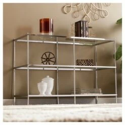 Benton Glam Mirrored Console Table - Chrome - Aiden Lane -Console Tables Sales unnamed file 2868