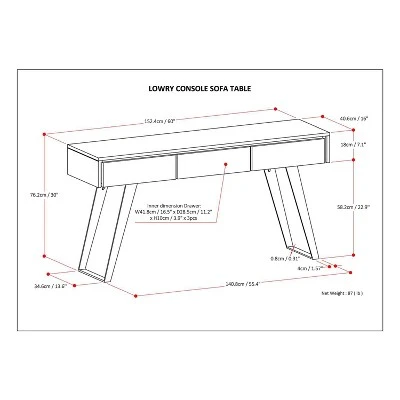 60" Mitchell Solid Acacia Wood Console Sofa Table Distressed Charcoal Brown - WyndenHall 10 60" Mitchell Solid Acacia Wood Console Sofa Table Distressed Charcoal Brown - WyndenHall - Image 8