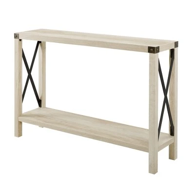 Sophie Rustic Farmhouse X Frame Entry Table - Saracina Home Gray Wash 9 Sophie Rustic Farmhouse X Frame Entry Table - Saracina Home Gray Wash - Image 7