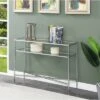 Tudor Console Table with Shelf Clear Glass/Chrome - Breighton Home -Console Tables Sales unnamed file 2936
