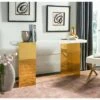 Mycha Marble Console Table White/Gold - Safavieh