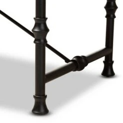 Baxton Studio Verdin Wood Finished Criss Cross Desk Bronze - BaxtonStudio -Console Tables Sales unnamed file 2956