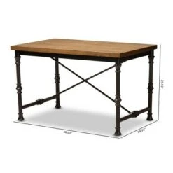 Baxton Studio Verdin Wood Finished Criss Cross Desk Bronze - BaxtonStudio -Console Tables Sales unnamed file 2957