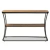 Akram Rustic Wood and Metal Console Table Walnut/Black - Baxton Studio