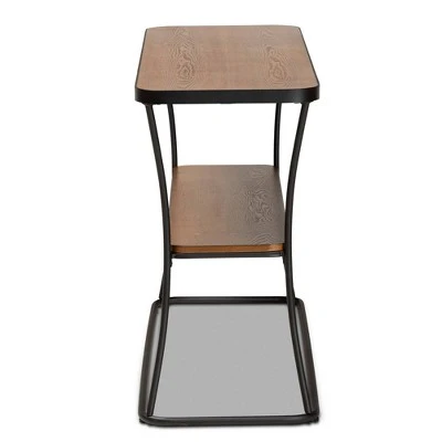 Akram Rustic Wood and Metal Console Table Walnut/Black - Baxton Studio 4 Akram Rustic Wood and Metal Console Table Walnut/Black - Baxton Studio - Image 2