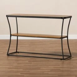 Akram Rustic Wood and Metal Console Table Walnut/Black - Baxton Studio 11 Akram Rustic Wood and Metal Console Table Walnut/Black - Baxton Studio -Console Tables Sales unnamed file 2966