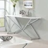 Teemore Sofa Table Chrome Plating/High Gloss White - HOMES: Inside + Out