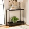 Dinesh Console With Storage Shelf - Black/Dark Walnut - Safavieh 1 Dinesh Console With Storage Shelf - Black/Dark Walnut - Safavieh -Console Tables Sales unnamed file 2998