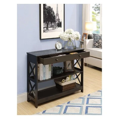 Oxford 1 Drawer Console Table Espresso - Breighton Home 3 Oxford 1 Drawer Console Table Espresso - Breighton Home