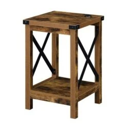 Durango Console Table with Shelf - Breighton Home Oak/black -Console Tables Sales unnamed file 3021