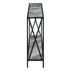 Tucson Console Table with Shelf Gray Faux Marble/Black - Breighton Home -Console Tables Sales unnamed file 3063