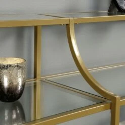 International Luxury Console Table Satin Gold/Clear Glass Finish - Sauder -Console Tables Sales unnamed file 3070