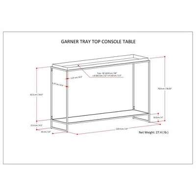 47" Morton Tray Top Console Table Black - WyndenHall 6 47" Morton Tray Top Console Table Black - WyndenHall - Image 4