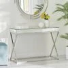 Murley Modern Glam Console Table with Mirror Tabletop Silver - Christopher Knight Home -Console Tables Sales unnamed file 3108