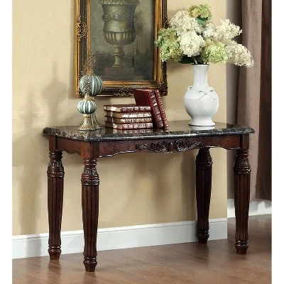 Mullie Traditional Faux Marble Top Sofa Table Brown - HOMES: Inside + Out 3 Mullie Traditional Faux Marble Top Sofa Table Brown - HOMES: Inside + Out