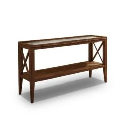 Mabel Tempered Glass Top Sofa Table - HOMES: Inside + Out Dark Oak -Console Tables Sales unnamed file 3143