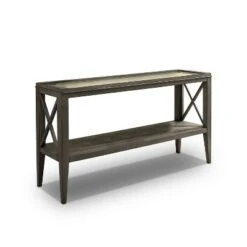 Mabel Tempered Glass Top Sofa Table - HOMES: Inside + Out Dark Oak -Console Tables Sales unnamed file 3144