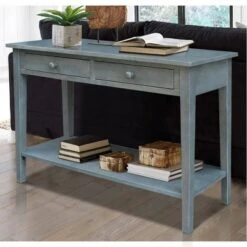 Spencer Console Server Table Antique Washed Heather Gray - International Concepts