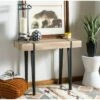 Alyssa Wood Top Console Table Brown - Safavieh
