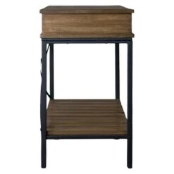 Newcastle Wood and Metal Console Table Criss-Cross - Baxton Studio