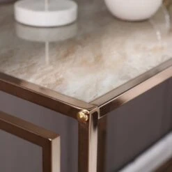 Glenshippe Faux Marble Console Table Champagne - Aiden Lane -Console Tables Sales unnamed file 3253