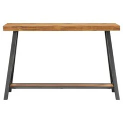 Lanshire Rustic Industrial Metal & Wood Entry Console Table - Inspire Q Brown