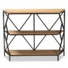 Logan Metal 3 Tier Console Table Brown/Black - Baxton Studio -Console Tables Sales unnamed file 3260
