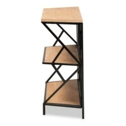 Logan Metal 3 Tier Console Table Brown/Black - Baxton Studio -Console Tables Sales unnamed file 3261