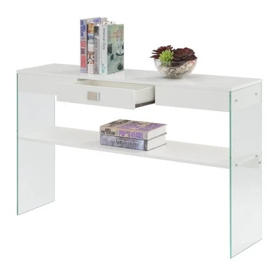 SoHo 1 Drawer Console Table with Shelf White - Breighton Home 5 SoHo 1 Drawer Console Table with Shelf White - Breighton Home - Image 3