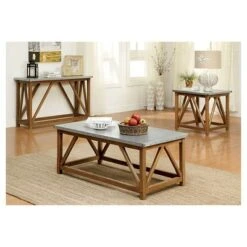 Trenton Industrial Iron Top Sofa Table Natural - HOMES: Inside + Out -Console Tables Sales unnamed file 3290