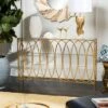 Carina Oval Ringed Console Table - Gold - Safavieh