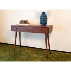 Decor Therapy Mid Century Three Drawer Wood Console Table - Décor Therapy Walnut -Console Tables Sales unnamed file 3356
