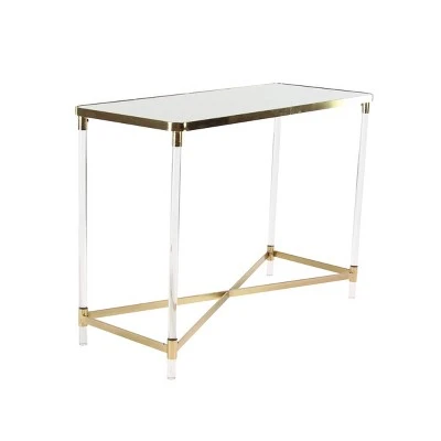 Olivia & May Modern Acrylic Console Table Gold - Olivia & May 4 Olivia & May Modern Acrylic Console Table Gold - Olivia & May - Image 2