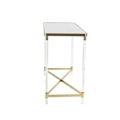 Olivia & May Modern Acrylic Console Table Gold - Olivia & May 8 Olivia & May Modern Acrylic Console Table Gold - Olivia & May -Console Tables Sales unnamed file 3449