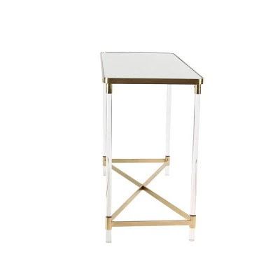 Olivia & May Modern Acrylic Console Table Gold - Olivia & May 5 Olivia & May Modern Acrylic Console Table Gold - Olivia & May - Image 3
